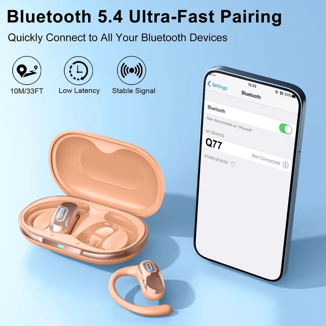 Alt view image 4 of 5 - Open Ear Headphones, NEW Over Ear Earbuds with 4 ENC Noise-Canceling Mic