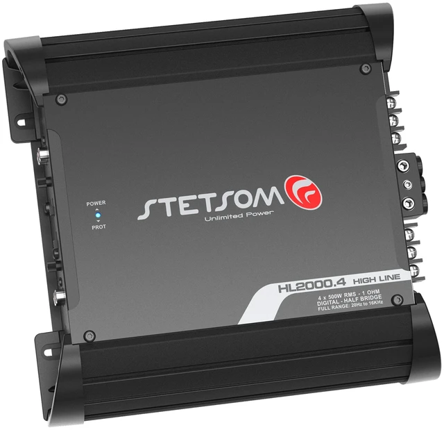 Alt view image 2 of 5 - Stetsom HL 2000.4 1 Ohm Multichannel Car Audio Amplifier, HL2000.4 2K Watts RMS, 4 Channel, 1 Stable Full Range HD Sound Quality Car Stereo MD Crossover HPF LPF Bass Boost Front Rear Bridge Speakers