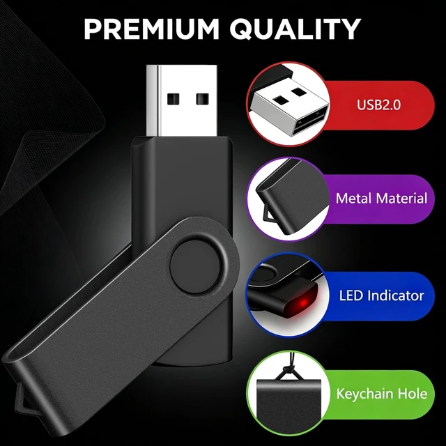 Alt view image 5 of 5 - 64GB USB Flash Drive with Type C Adapter, AreTop 5 Pack USB2.0 Thumb Drives