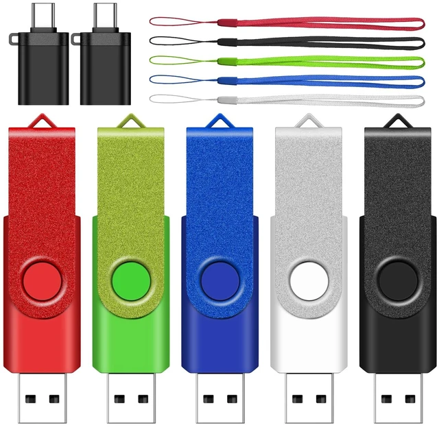 Main image of 64GB USB Flash Drive with Type C Adapter, AreTop 5 Pack USB2.0 Thumb Drives