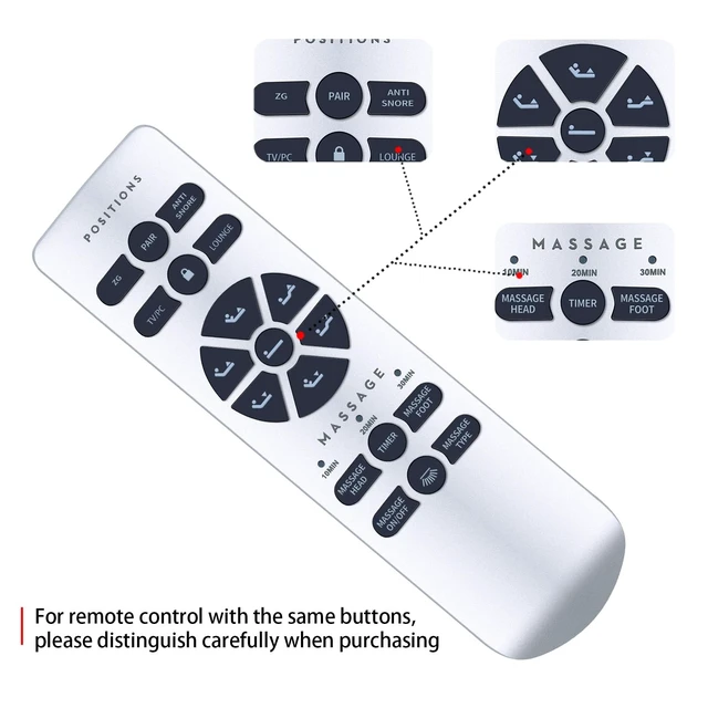 Alt view image 4 of 5 - SJUIF Remote for OKIN RF.50.19.24, for MAXXPRIME K8 Adjustable Bed