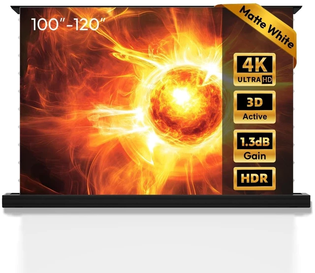 Main image of NothingProjector Motorized Floor Rising Screen, Matte White 100, 1.3 Gain