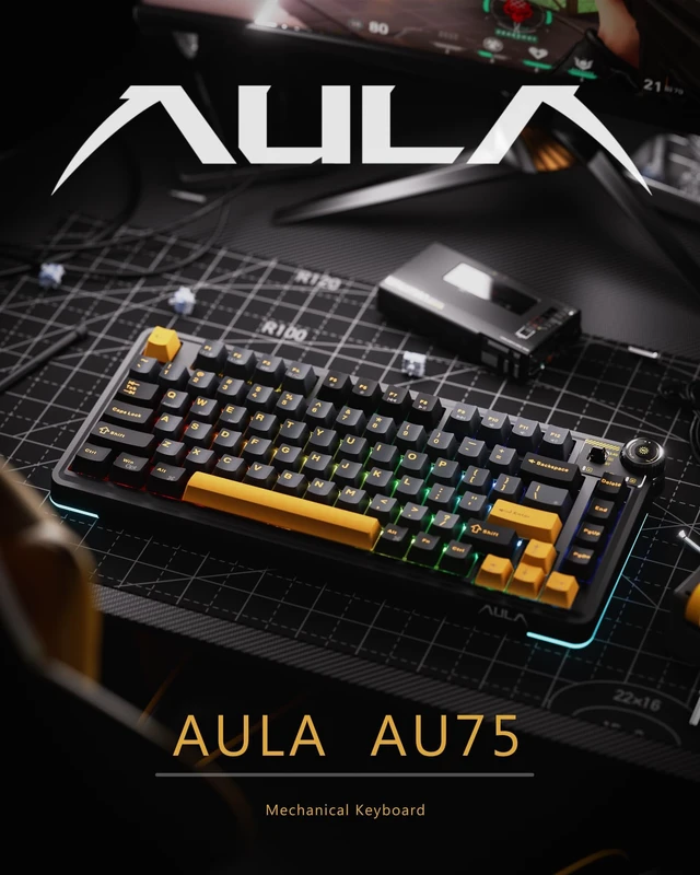Alt view image 2 of 5 - OIXOC AU75 Wireless RGB Gaming 75% Mechanical Hot-Swappable Keyboard