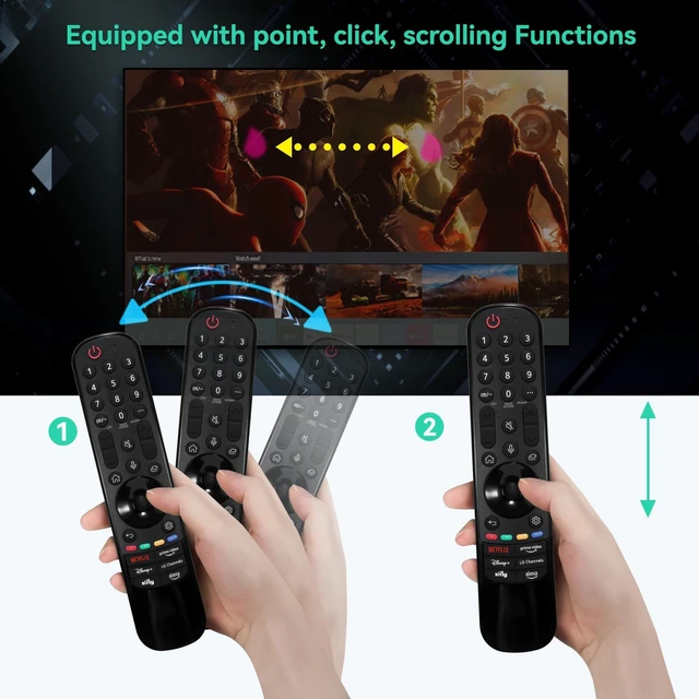 Alt view image 5 of 5 - Voice and Pointer Function TV Remote Control Compatible with 2019-2023 LG-Smart TV, Magic Remote AN-MR23GA MR22GN MR21GA MR20GA for OLED QNED NANOCell 4K 8K-(1 Piece) (MR23GA)