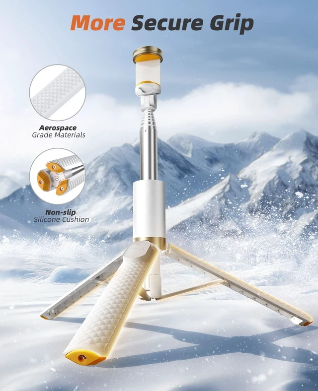 Alt view image 4 of 5 - Tripod for iPhone, Selfie Stick with Remote, Stable & Durable Phone Tripod
