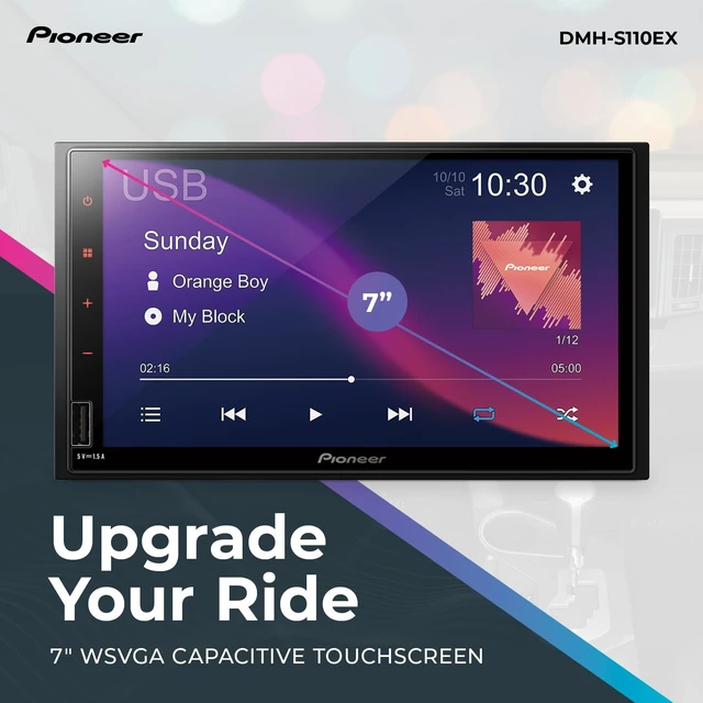 Alt view image 2 of 5 - Pioneer DMH-S110EX 7" Touchscreen Double Din Car Stereo with Bluetooth