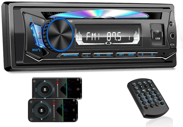 Main image of Single Din Car Stereo with CD Player FM AM Car Radio Bluetooth USB 240W