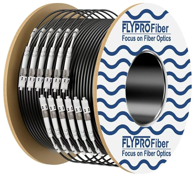 Main image of FLYPROFiber- 6 Core OM3 Multimode LC to LC Outdoor Fiber Patch Cable 75m