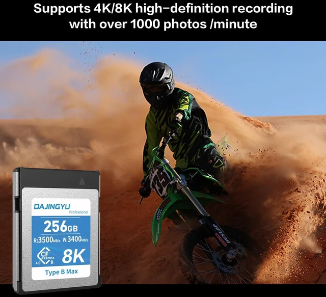 Alt view image 5 of 5 - 256GB CFexpress 4.0Type B Memory Cards for 8K RAW Photo and Video Recording Compatible with Nikon R5/R5C/Z8/Z9 Canon Cameras up to 3500MB/s Write,3400MB/s Read