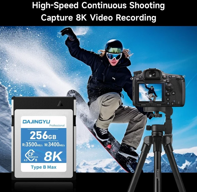 Alt view image 4 of 5 - 256GB CFexpress 4.0Type B Memory Cards for 8K RAW Photo and Video Recording Compatible with Nikon R5/R5C/Z8/Z9 Canon Cameras up to 3500MB/s Write,3400MB/s Read