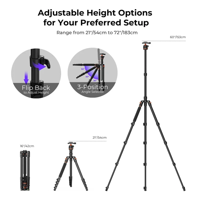 Alt view image 3 of 5 - NEARITY 1/4'' Camera Tripod with 360 Ball Head