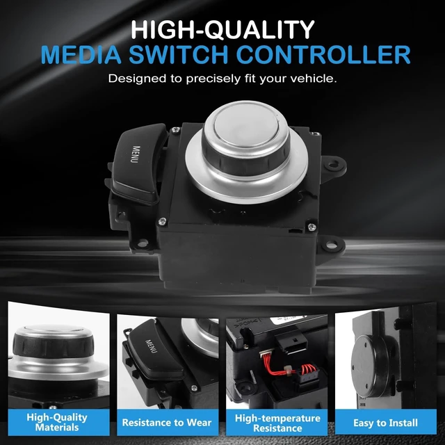 Alt view image 5 of 5 - Kessocco Media Switch Controller 65829125349 Idrive Controller Replacement for 2007-2010 BMW X5 E70 X6 E71 Idrive Multimedia Joystick Knob Controller Switch Mouse Controller