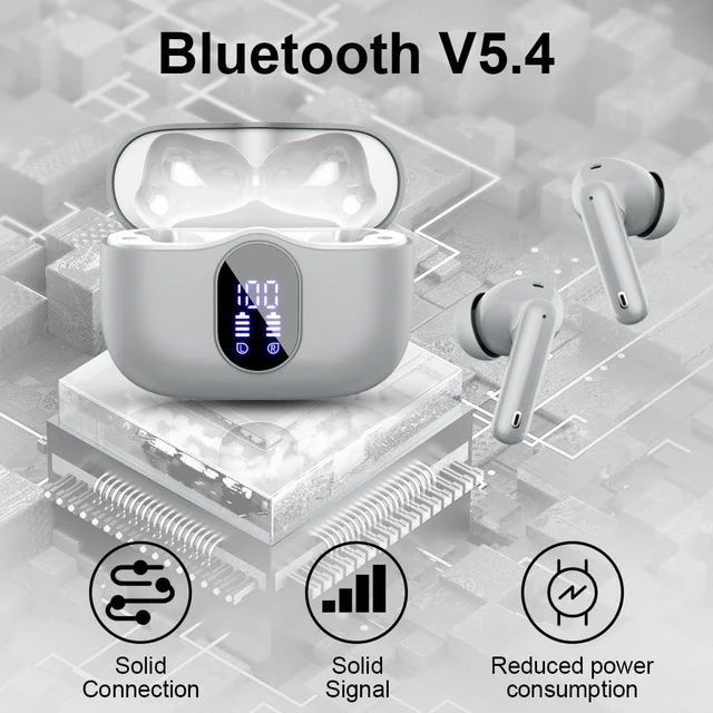 Alt view image 4 of 5 - True Wireless Earbuds Bluetooth Headphones HiFi Stereo Ear Buds,Fog Gray