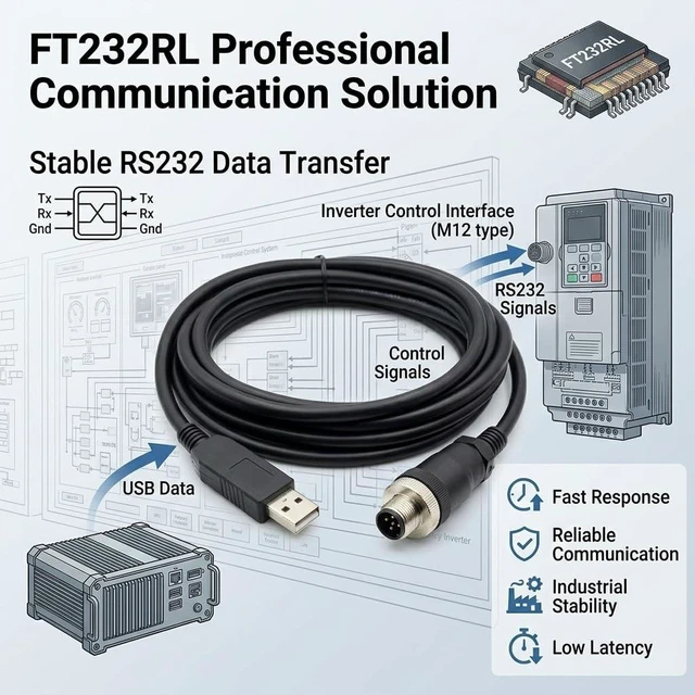 Alt view image 3 of 5 - Pidwaok USB to 5-Pin Aviation Cable for Bosch REXROTH Controller, 1.8m RS232 PC Communication Cable