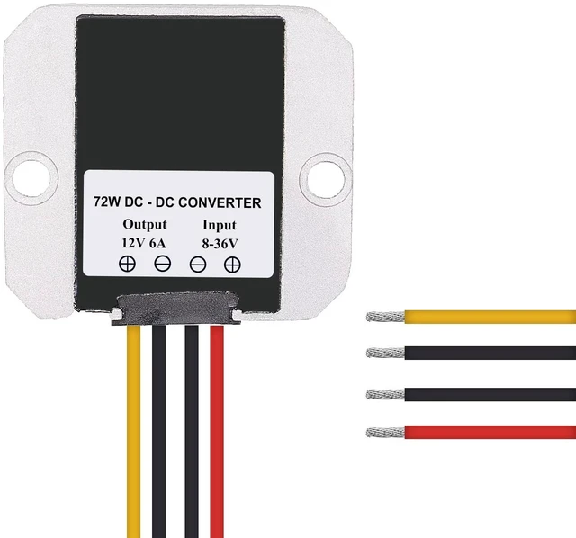 Alt view image 2 of 5 - Valefod 8-36V to 12V 6A 72W Step-Down/Up Transformer DC to DC Buck Converter Golf Cart Power Supply