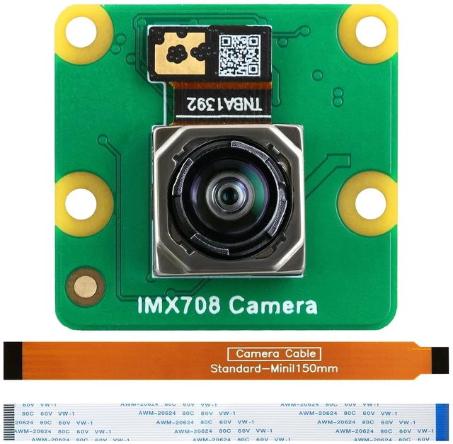 Main image of IMX708 12MP Camera Module 120 FOV Auto-Focus, High Dynamic Range (HDR) Includes 15-15pin, 15-22pin Cable Compatible with Raspberry Pi 5/4B+/3B+/3B/Zero