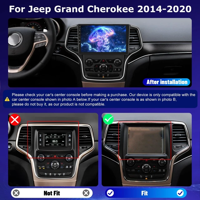 Alt view image 2 of 5 - 4+64G 10'' Android Radio for Jeep Grand Cherokee 2014-2020 with Big Screen