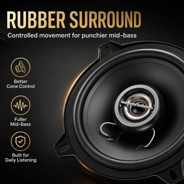 Alt view image 5 of 5 - TANVSO 5.25 Speakers, 500W Peak 4 Ohm 5-1/4 Car Speakers, 2-Way Coaxial Door Speakers with Precision-Formed PP Cone, Rubber Surround for Car Door, Rear Deck & Custom Audio, 2 Pack