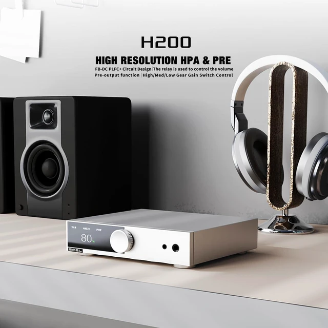 Alt view image 2 of 5 - SMSL H200 Hi-res Headphone Amp & Pre-amp, Three Level Gear Gain Switch Control,Pre-amp Output, Desktop Preamplifier, XLR/RCA/4.4mm/6.35mm Output, with Remote Control