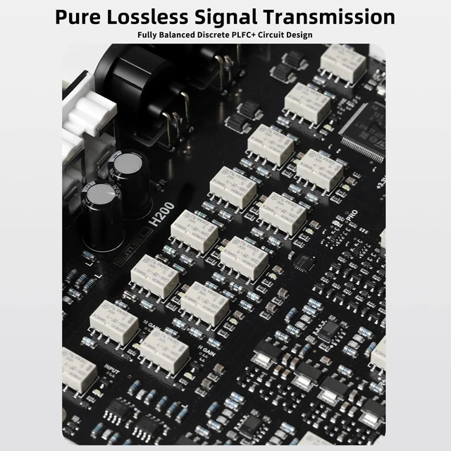 Alt view image 3 of 5 - SMSL H200 Hi-res Headphone Amp & Pre-amp, Three Level Gear Gain Switch Control,Pre-amp Output, Desktop Preamplifier, XLR/RCA/4.4mm/6.35mm Output, with Remote Control
