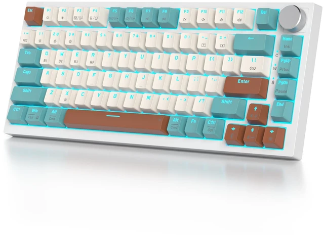 Main image of iTastatur 82 Keys Wireless Gaming Keyboard 75 Percent,Triple Mode Bluetooth/2.4Ghz/USB Pre-lubed Hot Swappable Mechanical Keyboard, w/Knob&Sound-Absorbing Pads,4000mAh Battery for Mac/Win (Brow