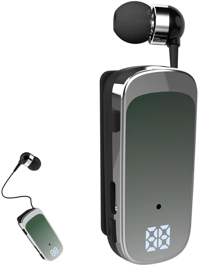 Main image of FashionLive Retractable Wireless Headset Headphone Stereo Earphone V5.0 Noise Cancelling Mic Clip on Earpiece Comfortable HandsFree Headset 20Hrs Talking Time Sports Business Trucker Driver Ear