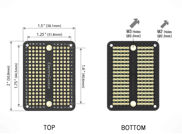 Alt view image 2 of 3 - ElectroCookie Mini PCB Prototype Board Solderable Breadboard for DIY Electronics, Compatible for Mini Arduino Soldering Projects, Gold-Plated (50 Pack, Black)