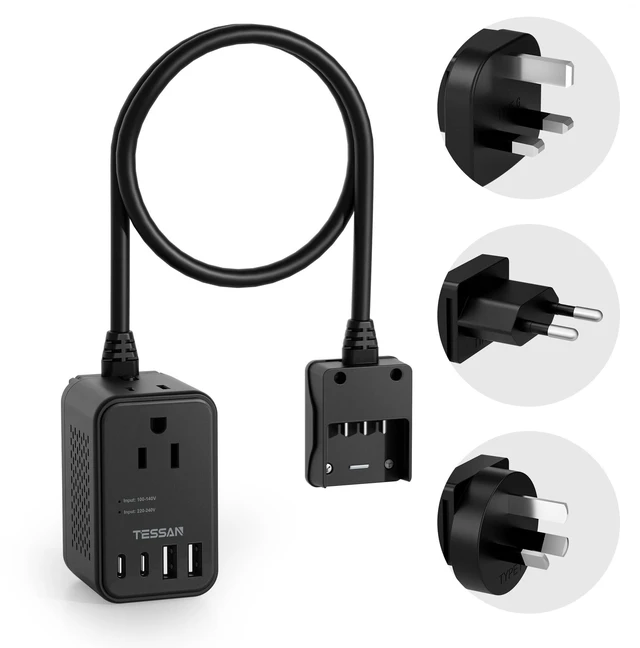Main image of TESSAN 220 to 110 Voltage Converter, Black