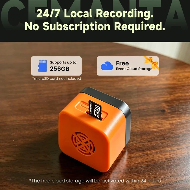 Alt view image 2 of 5 - CEMANTA 3MP Window Camera for Indoor & Outdoor Monitoring-2 Pack (Orange)