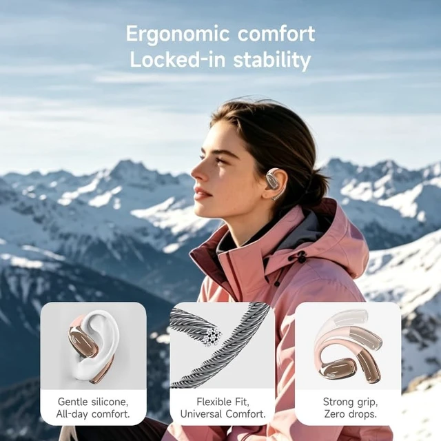 Alt view image 2 of 5 - LavChic A51 Open Ear Headphones, Wireless Earbuds with Bluetooth 6.0