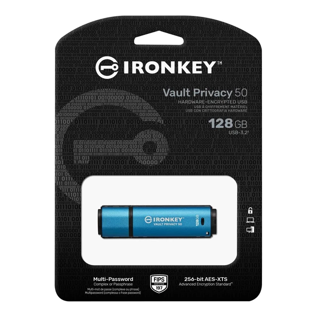 Alt view image 3 of 5 - Kingston IronKey Vault Privacy 50 128GB Encrypted USB