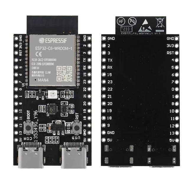 Alt view image 2 of 5 - 10Pcs ESP32-C6-1 ESP32 C6 ESP32-C6-1-N4 Development Board ESP32-C6-DevKitM-1 Dual Core Type-C Board MCU Module Integrates Complete Wi-Fi and BLE for Internet of Things