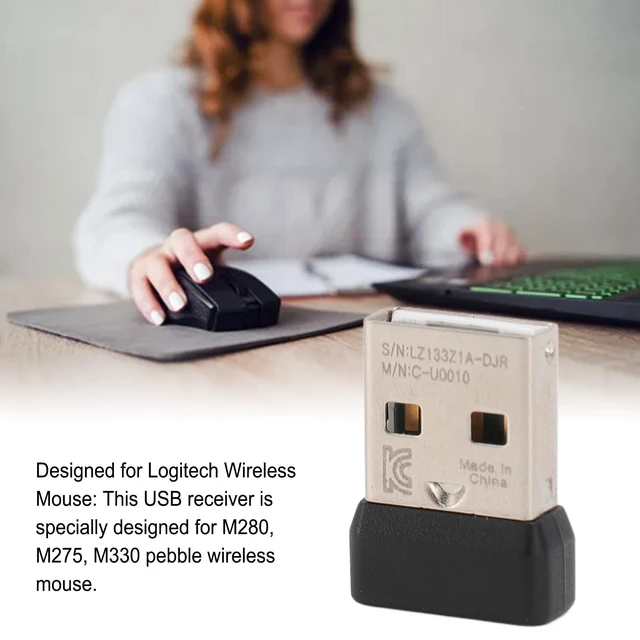 Alt view image 2 of 5 - ciciglow USB Receiver, 2.4 GHz USB Unifying Receiver USB Mouse Adapter with Mouse Pad for Logitech M280 M275 M330 Pebble Mouse, ciciglowe1xmvn3ag4