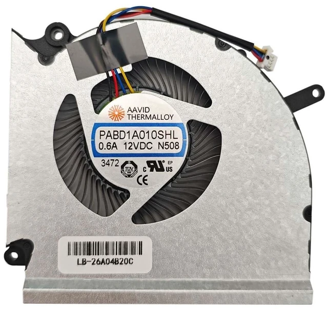 Alt view image 4 of 4 - BestParts New CPU+GPU Cooling Fan Replacement for MSI Vector GP78 HX 13VF, 13VG, 13VH, 13VI, MS-17S1, P/N: PABD1A010SHR N507, PABD1A010SHL N508