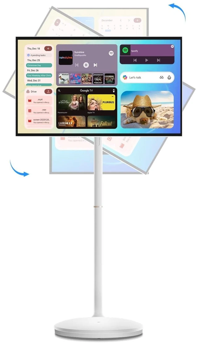 Main image of NEWORK 32 Inch Smart Portable TV on Wheels, Android 14 EDLA Certified