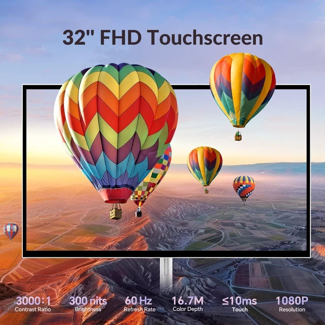 Alt view image 2 of 5 - NEWORK 32 Inch Smart Portable TV on Wheels, Android 14 EDLA Certified