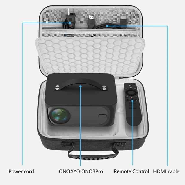 Alt view image 3 of 5 - GEEKRIA Hard Shell Travel Case Compatible with ONOAYO ONO3Pro, Lisowod L61Pro, Outdoor 4K Projector Carrying Bag (Dark Grey)