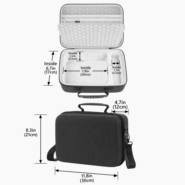 Alt view image 5 of 5 - GEEKRIA Hard Shell Travel Case Compatible with ONOAYO ONO3Pro, Lisowod L61Pro, Outdoor 4K Projector Carrying Bag (Dark Grey)
