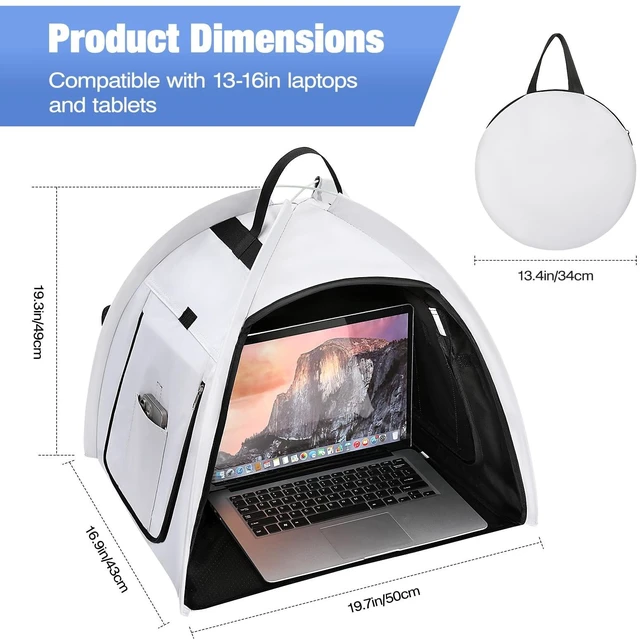 Alt view image 3 of 5 - MoKo Laptop Sun Shade and Privacy Shield Tent for 13-16 Inch Laptops