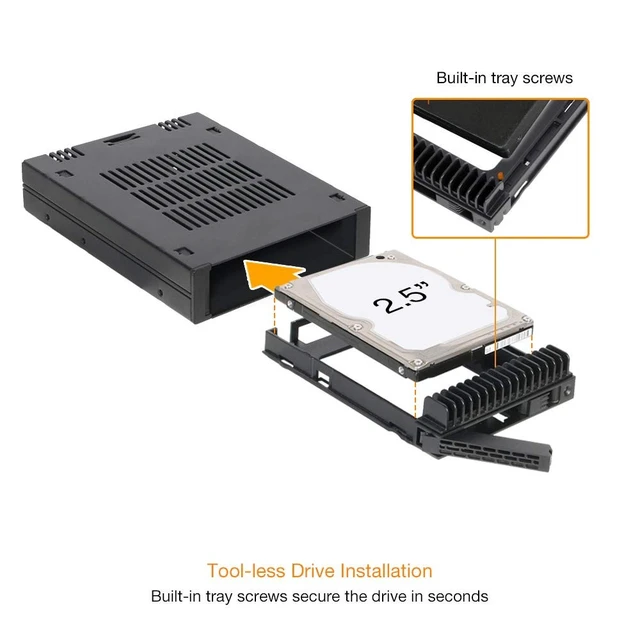 Alt view image 4 of 5 - ICY DOCK 1 Bay 2.5 SAS/SATA HDD/SSD Tool-Less Enclosure for External 3.5" Bay ^^ ExpressCage MB741SP-B
