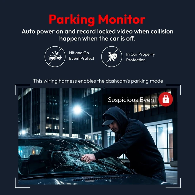 Alt view image 5 of 5 - Fuse Box Power Cable for GAIGIT Dash Cams,Upgrade Parking Mod
