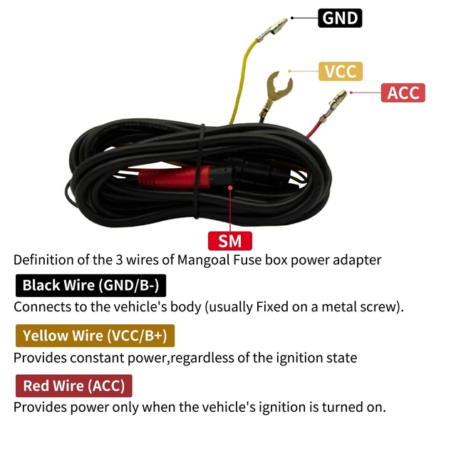 Alt view image 2 of 5 - Fuse Box Power Cable for GAIGIT Dash Cams,Upgrade Parking Mod