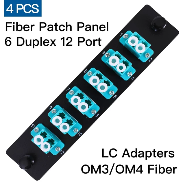 Alt view image 2 of 5 - GESD 4PCS 6 Duplex 12 Core LC Adapters OM3 Fiber Patch Panel LGX Footprint Loaded 12 Fiber Ports Couplers Enclosure - LC UPC Blue Compatible with Multimode SingleMode ^^1.25G/10GB OM1-OM3
