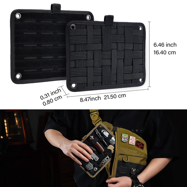 Alt view image 3 of 5 - TACTICAL_GEEK EDC Organizer Board, Anti-Slip Elastic Woven Board, Utility Bag Insert Panel for Small Gear, Backpack Accessories (TCM-Black)