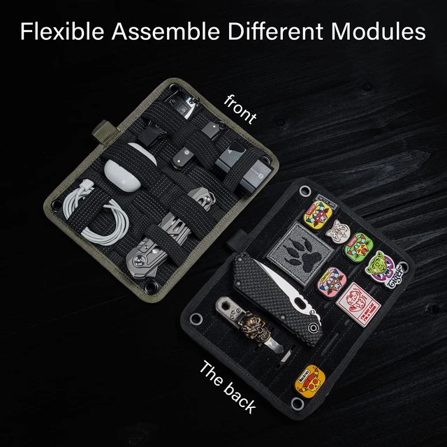 Alt view image 4 of 5 - TACTICAL_GEEK EDC Organizer Board, Anti-Slip Elastic Woven Board, Utility Bag Insert Panel for Small Gear, Backpack Accessories (TCM-Black)