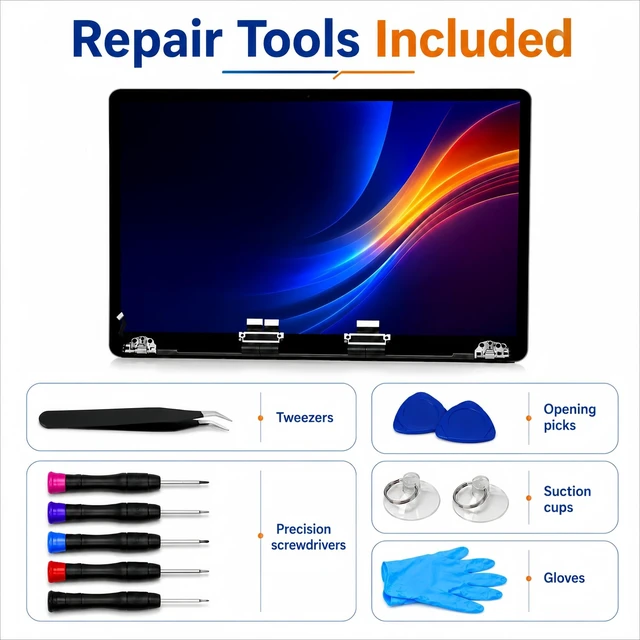 Alt view image 4 of 5 - Vahuqrel A1466 Screen Replacement a1466 LCD for 13 inches MacBook 2013-17 Year 2560x1600 Replacement LCD Full Assembly for EMC 3071 12pins Silver2