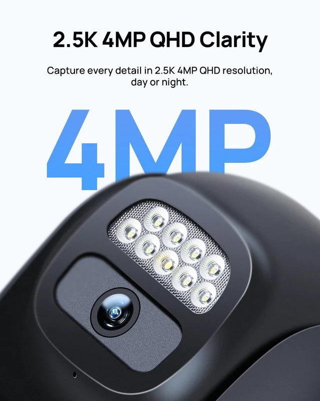 Alt view image 2 of 5 - Anona Solar Security Camera Wireless Outdoor, 2.5K 4MP 360 Coverage PTZ Cameras, 24/7 AOV Recording, Color Night Vision, AI Human Detection, Auto Tracking, No Monthly Fee, IP66, 2.4GHz Wi-Fi, 4