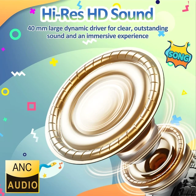 Alt view image 3 of 5 - USB C Kids Headphones for School Active Noise Cancelling Headphones-Blue