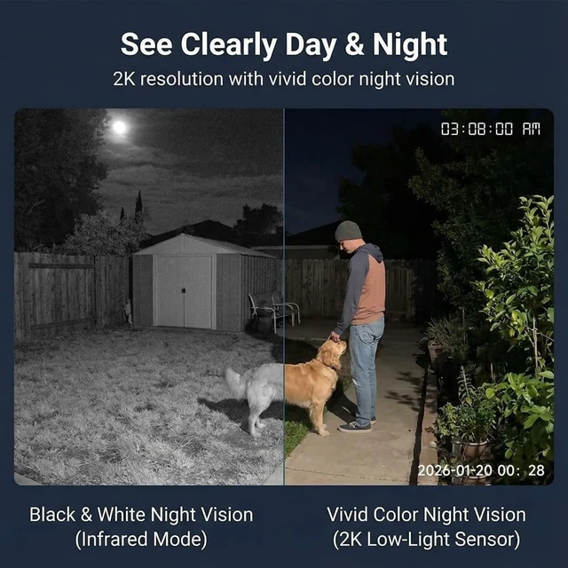 Alt view image 5 of 5 - Raycom 2.4G/5G Security Cameras Wireless Outdoor, 2K Battery Powered Camera