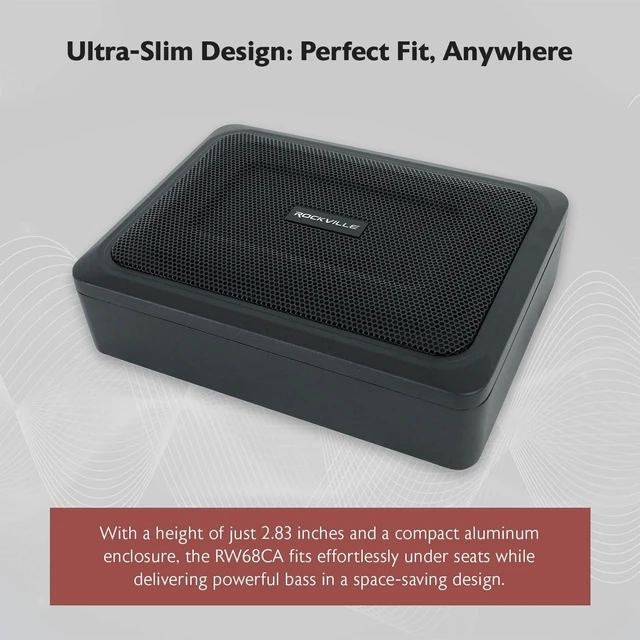 Alt view image 3 of 5 - Rockville RW68CA 6x8 Slim Under-Seat Active Powered Truck/Car Subwoofer